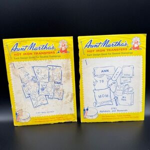 Aunt Martha's Hot Iron Transfers 3738 Baby Animals 3781 Alphabets Vintage